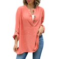 thumbnail image 2 of frariair ​Bohemian Linen Blend Top Featuring Relaxed Silhouette Perfect For Farmers Market Strolls And Antique Hunting​ Pink, 2 of 6