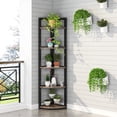 thumbnail image 4 of Tribesigns Rustic Corner Shelf stand,5 Tier Corner Bookshelf small Bookcase Plant Stand,Industrial Corner Storage Rack for Living Room Home Office Kitchen (Wood & Metal), 4 of 7