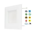 thumbnail image 6 of Westgate 9W 4 Inch LED Retrofit Square Shaped Down-light with Baffle Trim, Dimmable LED Recessed Light Fixture, Damp Location Rated, 120V Energy Star 5 YR Warranty (8 Pack, 3000K Soft White), 6 of 9