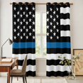 thumbnail image 4 of Blue White American Police Flag Kitchen Curtains 84 Inch Length, Honoring Law Enforcement Officers Grommet Top Bedroom Living Room Curtains, Light Filtering Cafe Curtain Drapes 2 Panels Set 84''x84'', 4 of 9