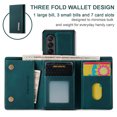 thumbnail image 2 of Back Wallet Case for Samsung Galaxy Z Fold 3, Detachable Card Slots Holder Kickstand Magnetic Closure Cover with Premium PU Leather Soft Silicone Shockproof Drop Resistant Protective Case,Green, 2 of 11