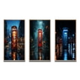 thumbnail image 2 of Designart "Urban Icon Red Telephone Booth I" Cityscapes Framed Wall Art Set Of 3 - Red Telephone Booth Frame Gallery Set For Office Decor, 2 of 6