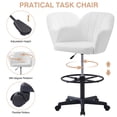 thumbnail image 3 of VECELO Office Desk Chair with Armrest and Wheels, Modern PU Leather Height Adjustable Task Chairs, 360° Rolling Swivel Computer Chair, White, 3 of 11