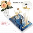 thumbnail image 4 of Iauyy Modern Square Bathroom Tray with Handles - Acrylic & Aluminum Alloy Vanity Countertop Organizer ，Golden Glitter Swirls, 4 of 7