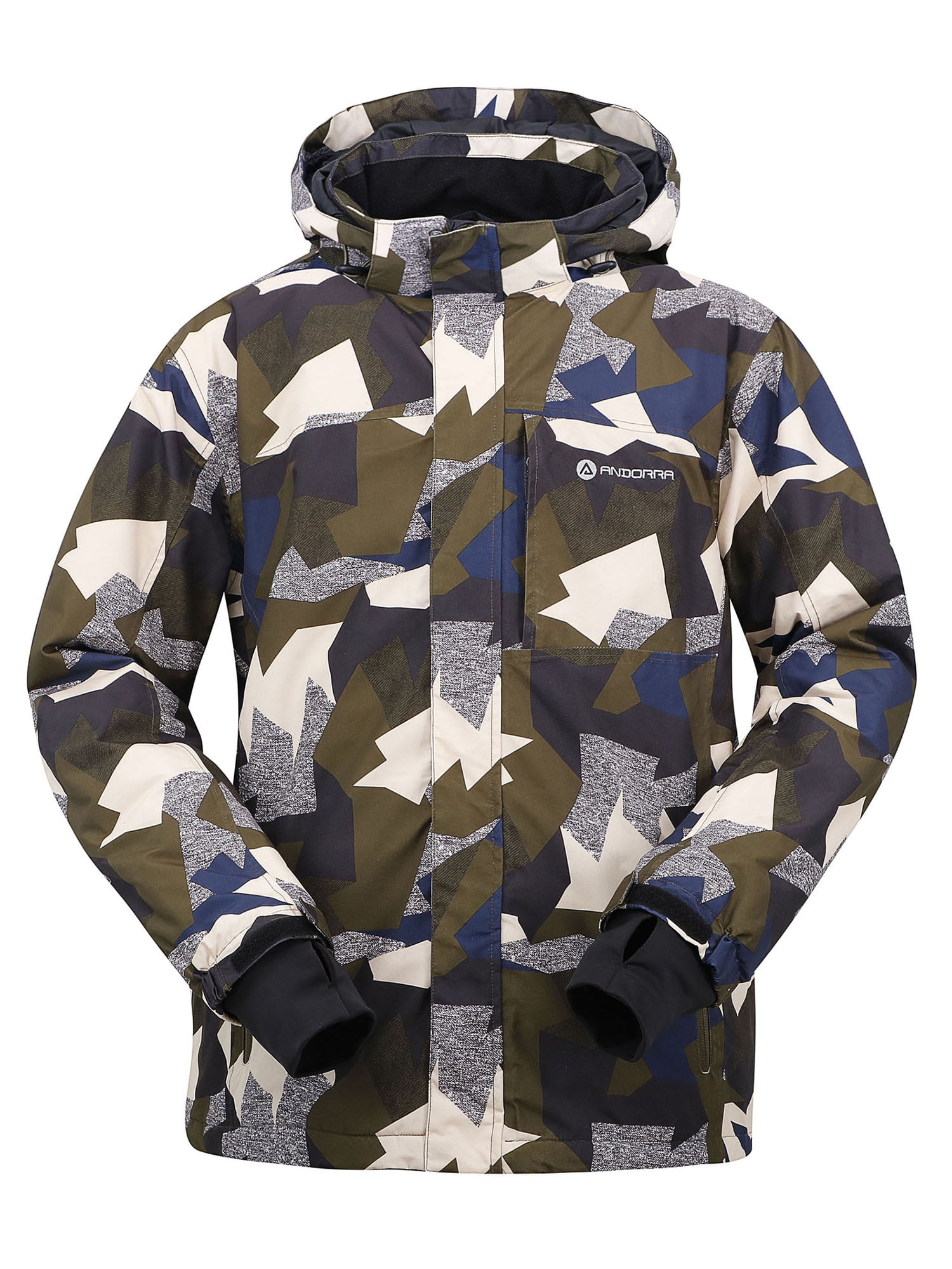 Men's Ski Jacket Performance Insulated Snow Jacket w/ZipOff Hood,Army