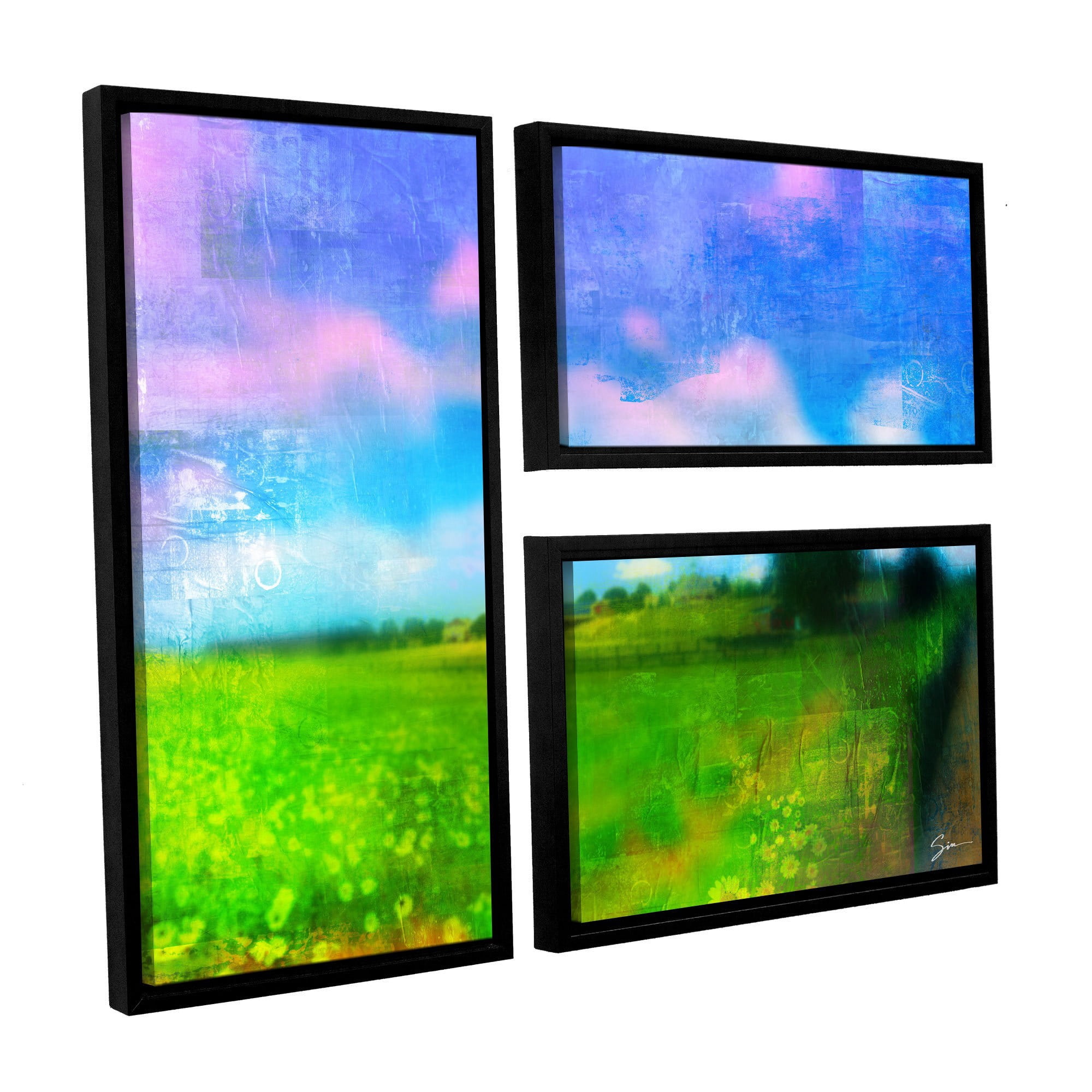 ArtWall Greg Simanson "Homeland" 3-Piece Floater Framed Canvas Flag Set
