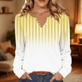 thumbnail image 6 of NuoCaiYun Womens Fashion Stripe Printed Pullover Winter V-Neck Open Button Long Sleeve Tops Polyester Spandex, 6 of 6