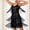 Black, variant on NTACZA Sparkly Sequin Summer Dress Spaghetti Straps Fringe Mini V-Neck Cocktail Dress Solid Ball Gown Nights Out Black L