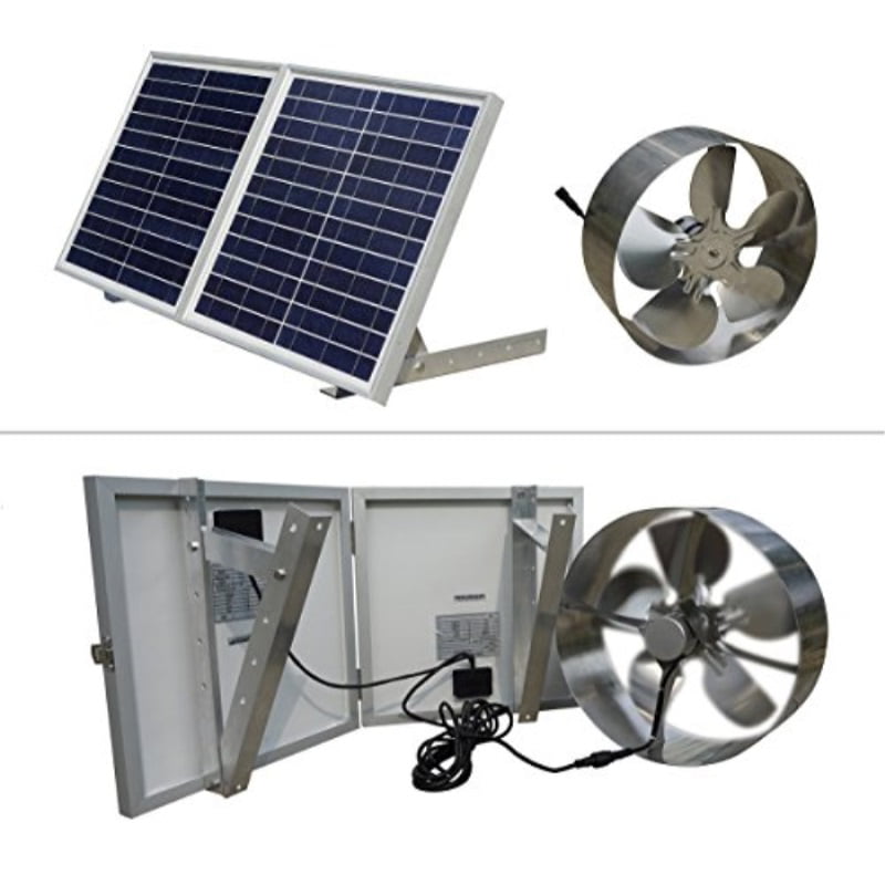 Solar Powered Attic Ventilator Roof Mount Vent Fan w/ 30W Solar Folding Panel RV