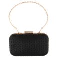 thumbnail image 2 of Bolso de noche Zulema para mujer con cadena ahuecado negro, 2 of 8