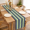 thumbnail image 3 of Navy Blue Green Striped Table Runner - 36 Inch Long, Kitchen Dining Table Runner Dresser Scarves, Gradient Horizontal Lines Farmhouse Decor for Coffee Tables Wedding Party Banquet, 3 of 8