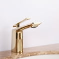 thumbnail image 2 of Eviva Glossy Single Handle Gold Coated Bathroom Sink Faucet, 2 of 2