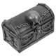 thumbnail image 2 of Cofre del tesoro con forma de calavera, organizador multifuncional de resina para guardar joyas, decoración de escritorio de Halloween para guardar objetos pequeños., 2 of 7