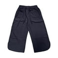 thumbnail image 4 of Pantalones capri deportivos casuales de color liso con cordón para mujer, cintura elástica, para verano, 4 of 6