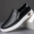 thumbnail image 6 of [Stylish Slip-On Loafers] Comfortable Men's Slip-On Loafers - Soft Upper, Non-Slip Rubber Sole, White with Brown & Golden Accents, Decorative Stitching,  Vacation, Dressy Shoes, 6 of 9