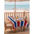 thumbnail image 2 of Outdoor Tablecloth with Umbrella Hole for Patio/Picnic/Party/Camping, Patriotic Gnomes Waterproof Table Cloth Rectangle Table Cover Washable, Independence Freedom Blue Red Striped (54"x 80"), 2 of 9