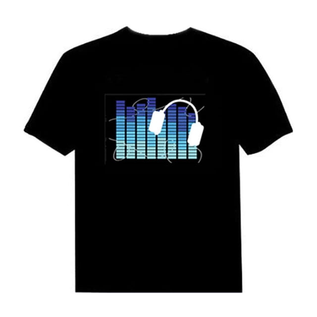 Camiseta LED Flash activado por voz para hombre y mujer Party Rock Disco Night Club
