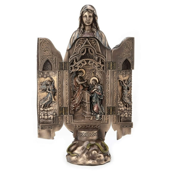 Veronese Design Lady of Grace Polyptych Sculpture of Annunciation