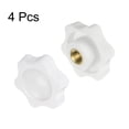 thumbnail image 3 of Uxcell 4 Pieces Star Knobs M8 Female Thread 38mm Head Non-Through Hole Clamping Handles Nuts White, 3 of 5