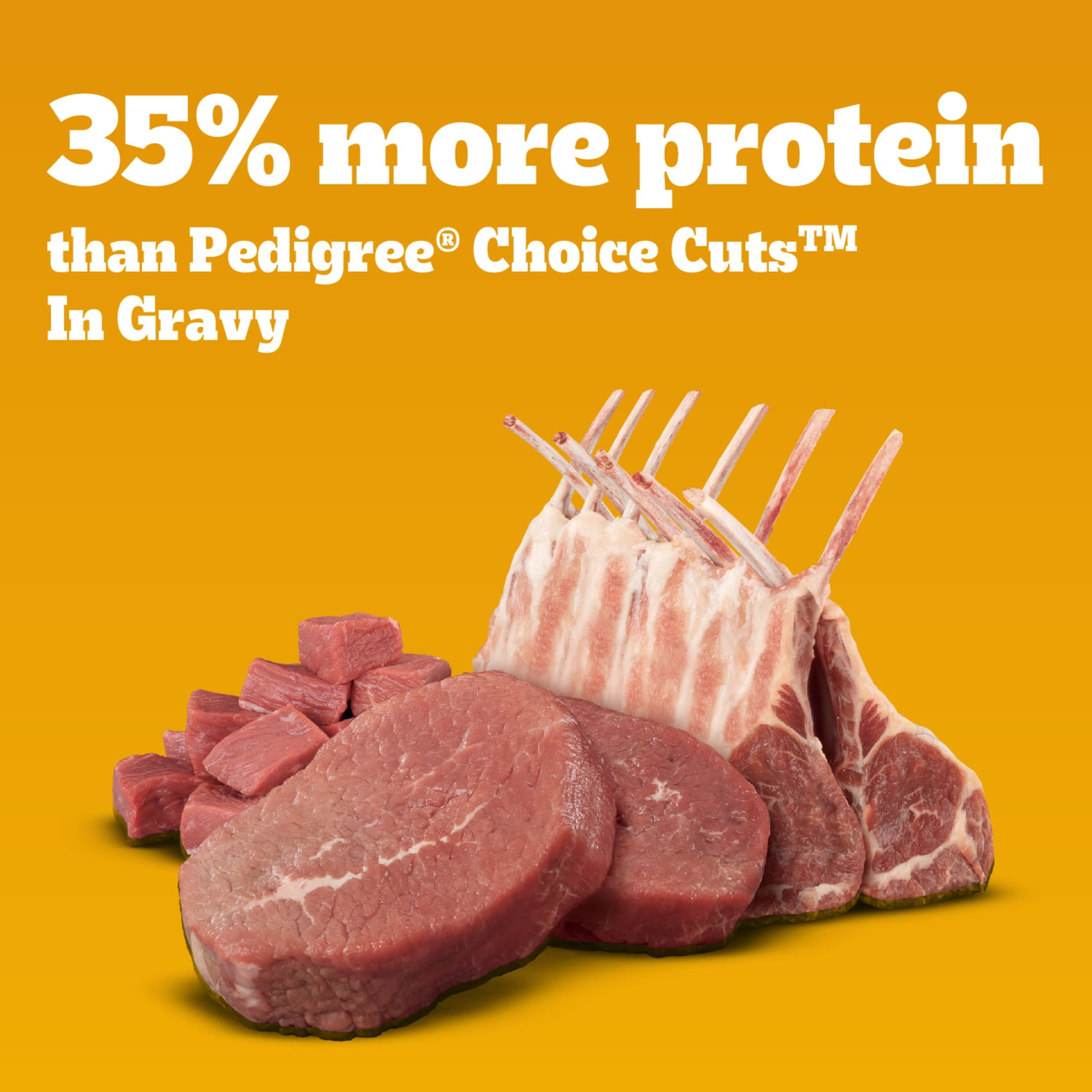 Pedigree High Protein Beef & Lamb flavor In Gravy Adult Soft Wet Dog Food, (12) 13.2 oz Cans