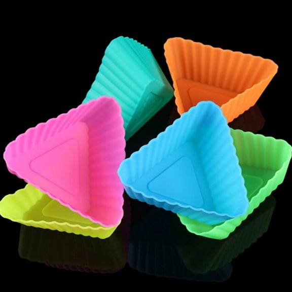 Stri 20pcs Silicone Mini Baking Cup Triangle Reusable Muffin Cake Cupcake Liners Mold