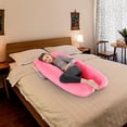 thumbnail image 6 of UNLLLL U shaped Maternity Pillow Cover, 1 Pc Washable Removable Pillowcase, Soft Skin Friendly Crystal Velvet, Without Pillow Filling, for Pregnant Women (59.06x31.50 Ins, Pink), 6 of 11