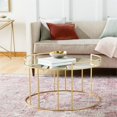 thumbnail image 2 of Surya Gossamer Modern Mercury Glass and Metal Coffee Table in Gold/Clear, 2 of 3