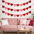 thumbnail image 5 of 3pcs Felt Hearts Garland Banner for Valentines Day Decor Galentines Day Decorations, Pre-Strung Heart Garland for Birthday Parties, Weddings, Wall Decor for Home, 5 of 6