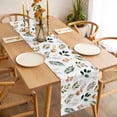 thumbnail image 6 of Spring Leaves Flowers Cotton Linen Table Runner for Dining Kitchen, Rustic Flower Pastoral Botanical Wedding Outdoor Party Tablerunners, Dresser Scarf Coffee Tablecloth Runners 13x70 Inches, 6 of 9