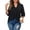 Black, variant on WellSize Plus Size Blouse for Women Dressy Pleated Tunic Tops Roll Up 3/4 Sleeve Shirts