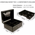 thumbnail image 3 of Small Coin Cash Box With Combination Lock? Durable Metal Coin Box with Lockable Storage Tray, 15 × 12 × 8 cm black, 3 of 6