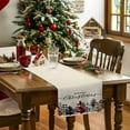 thumbnail image 5 of Table Runner Dresser Scarves 72 Inch Long, Merry Christmas Tree Sketch on Linen Linen Dining Table Runners Checker Leopard Stripe Tabletop Scarf for Wedding Holiday Party Kitchen, 5 of 7