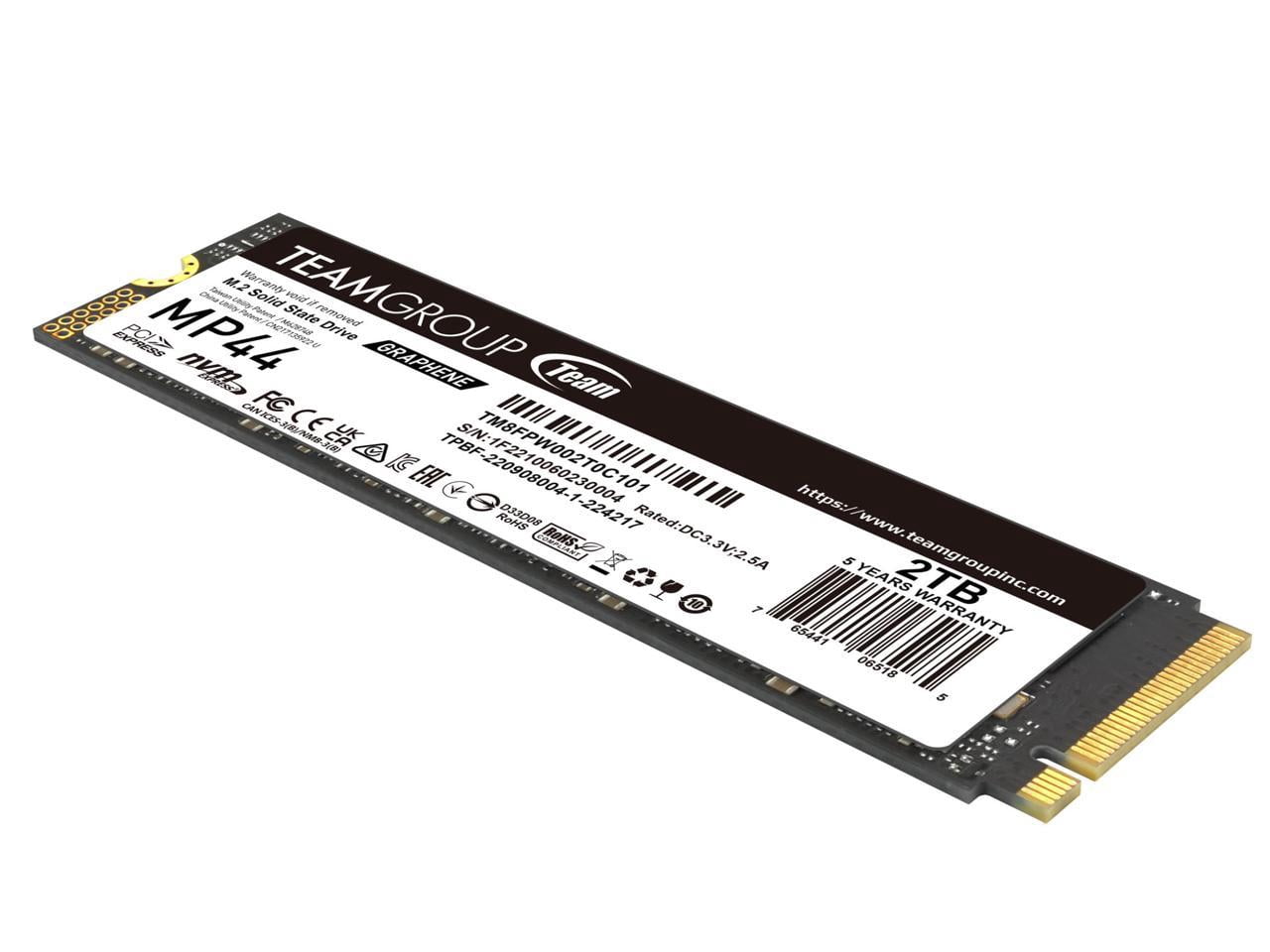 Team Group MP44 M.2 2280 2TB PCIe 4.0 x4 with NVMe Laptop & Desktop & NUC & NAS Internal Solid State Drive (SSD), (R/W Speed up to 7,400/7,000MB/s) TM8FPW002T0C101