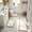 Khaki183, variant on Tuvgenk Water Absorbing Bath Mats Set 3 Piece Black Fancy Bathroom Floor Mats Set Scalloped Non-Slip Rectangle U-Shaped Plush Quick Dry Long