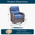 thumbnail image 7 of Unnifurnzi Outdoor Swivel Glider Patio Chairs Patio Swivel Chairs Set of 2 with 6 Inch Thick Cushions High Back Patio Chairs for Deck Porch Poolside Balcony-Brown/Blue, 7 of 7
