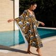thumbnail image 4 of SEANATIVE Plus Size Kaftan Dress for Women Caftan Beach Cover Up Swimsuit Coverups Stylish Kaftans 2026 Summer Maxi Dress for Hawaii Vacation, Skull Sunflower, 4 of 7