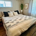 thumbnail image 2 of Handmade Block Print Cotton Throw Blanket with Tassels – Beige Boho Floral Couch Throw – Farmhouse Decorative Sofa Blanket, 2 of 9
