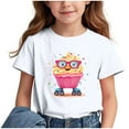 thumbnail image 3 of Jinhomg Back To School Shirts for Girls Cute Cartoon Character Graphic Tees Casual Short Sleeve Summer T Shirts Loose Crewneck Tops 2025 Fashion Gifts White 5 Years, 3 of 8
