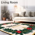 thumbnail image 2 of ODIKA 5'x7' Machine Washable Non-Slip Area Rug, Festive Holly Wreath Welcome Doormat High Traffic Rug with Pad, Green, 609456, 2 of 8