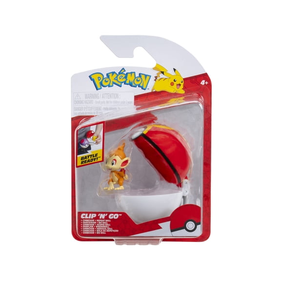 Collectible Pokemon Clip ‘N’ Go Chimchar and Repeat Ball - Includes 2 inch Battle Figure and Repeat Ball Accessory