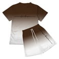 thumbnail image 5 of Baby Boy Outfit Boys Girls Gradient City Letter Mesh Short Sleeve Tee and Shorts Set Boys' Clothing Sets Coffee 2-3 Years, 5 of 5