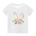 thumbnail image 1 of Penkiiy T-Shirts de Pâques pour Enfants Garçons Filles Mode Oreilles de Lapin de Pâques Imprimé Col Rond Manches Courtes 7 Ans Blanc, 1 of 4