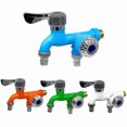 thumbnail image 4 of 1/2" Universal Interface Faucet Double Outlet Dual Control Water Tap Home Bathroom Hose Irrigation Fitting Plastic Connector, 4 of 5