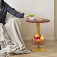thumbnail image 4 of 2-Tier Round End Table Side Table with Storage Shelf for Living Room,Bedrooms, Offices, Study Rooms, 4 of 9