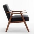 thumbnail image 3 of Mid-Century Accent Chair, Indoor Lounge Chair with Solid Wood Frame and Extra-Thick Backrest, Retro Reading Chair for Bedroom, Reading Room, Living Room, 3 of 5
