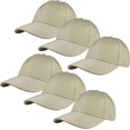 thumbnail image 1 of ORUYROP Plain Blank Baseball Caps Adjustable Back Strap Wholesale Lot 6 Pack, 1 of 4