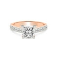 thumbnail image 4 of IGI Certified 1 Carat Princess Shape Lab Grown Diamond Engagement Ring | 14K Rose Gold | Calista Side Stone Lab Diamond Ring | FG-VS1-VS2 Quality Friendly Diamonds, 4 of 6