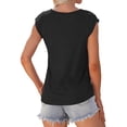 thumbnail image 5 of TARAINYA Women Cap Sleeve V Neck T-Shirt Loose Fit Casual Summer Tank Top, 5 of 8