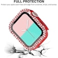 thumbnail image 2 of 2-Pack Bling Cases with Screen Protector Compatible for Apple Watch 44mm SE 2022 Series 6 5 4, Protective Cover for iWatch SE Series 4/5/6 (44mm, Clear/Red), 2 of 5
