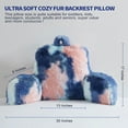 thumbnail image 3 of Fluffy Fur Reading Pillow for Adults & Kids Unisize, Stylish Back Pillow for Bed Sitting Up, Bed Chair Pillow with Arms, Adorable Gift for Teens, Bed Rest Sit Up Back Support Pillow, 3 of 9